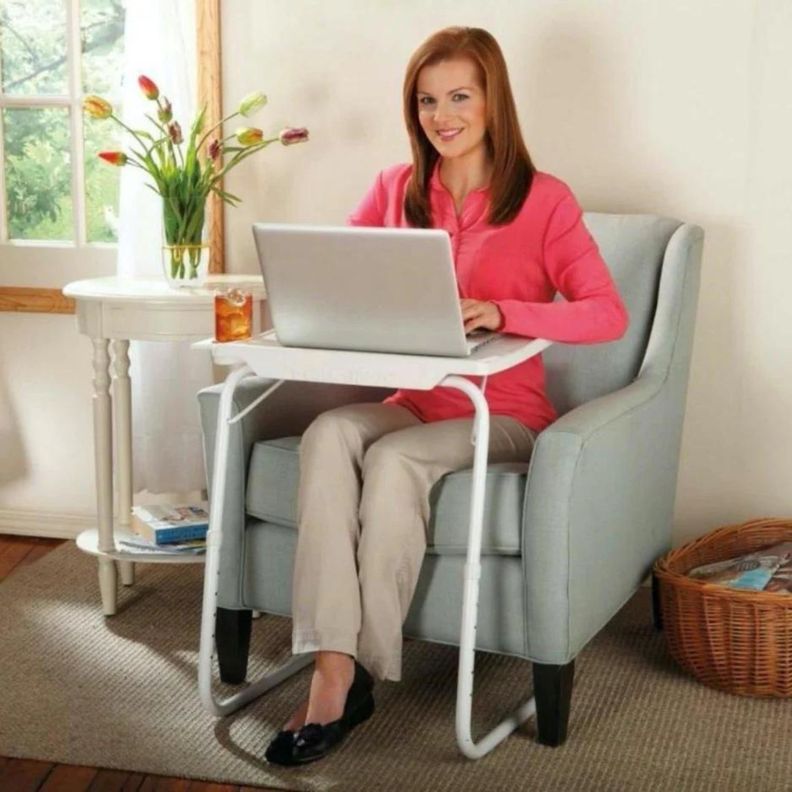 Mesa plegable y ajustable con posavasos-5