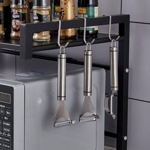 Estante organizador microondas ajustable metal-5