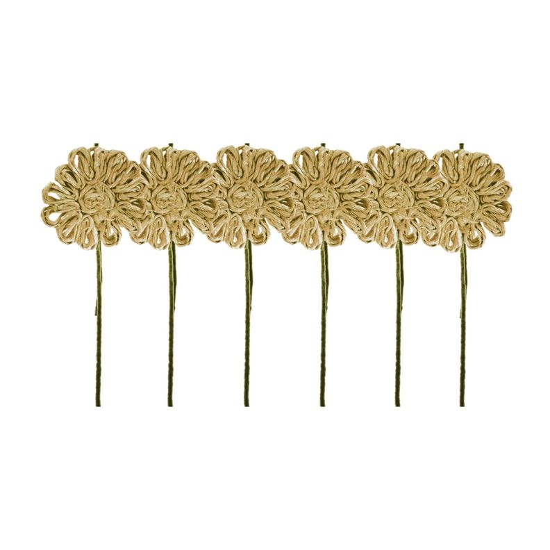 Flor Yute Natural 38 cm Pack 6 un. Cafe