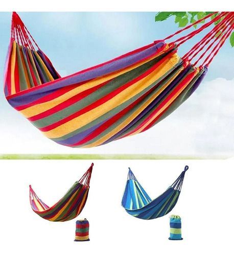 Hamaca de algodón multicolor 2 plazas 180x150 cm-3