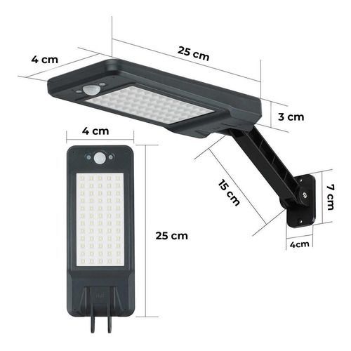 Foco led solar para exteriores con control remoto - negro-2