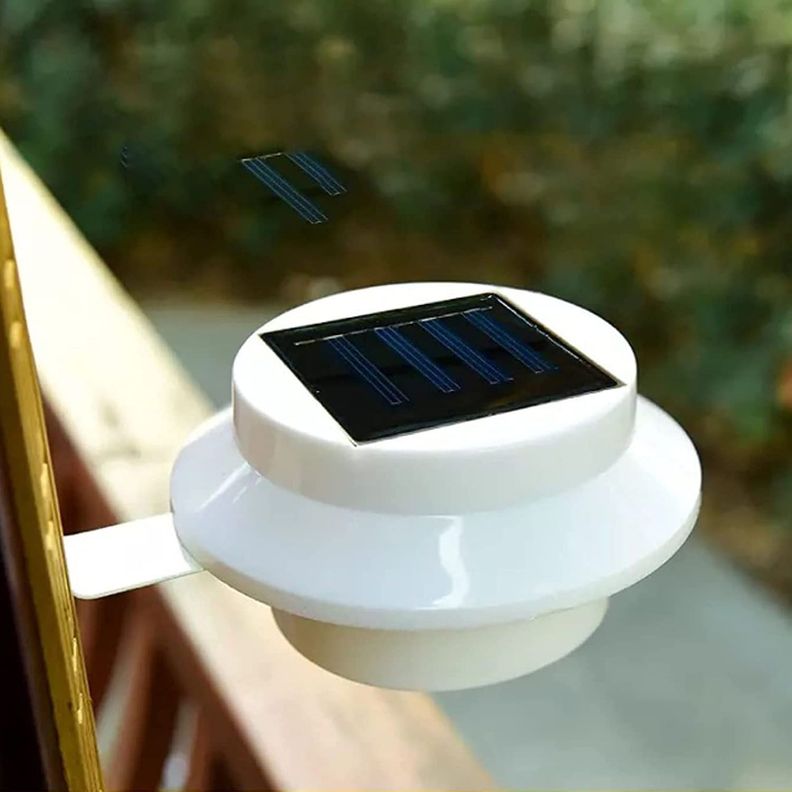 Foco led redondo con panel solar 1.2v  blanco-2