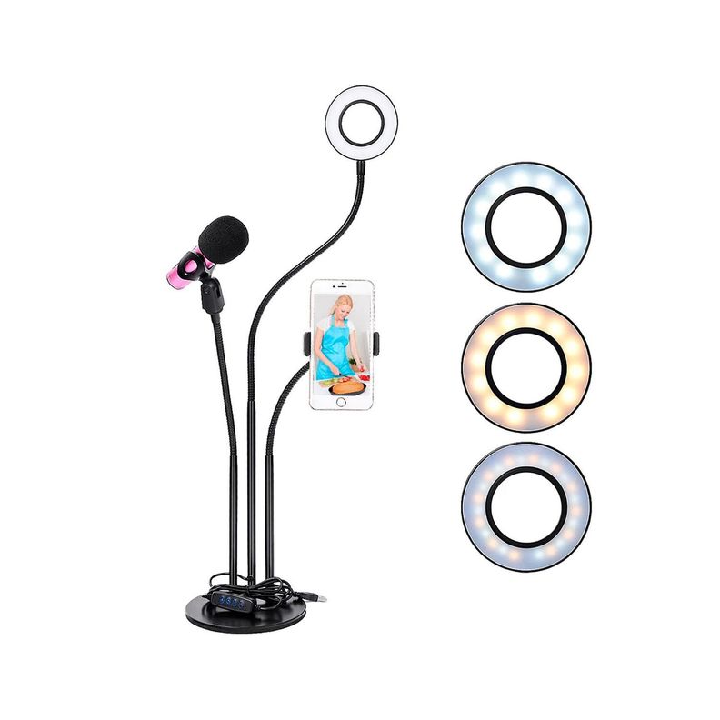 Soporte aro de luz led 3 en 1-0