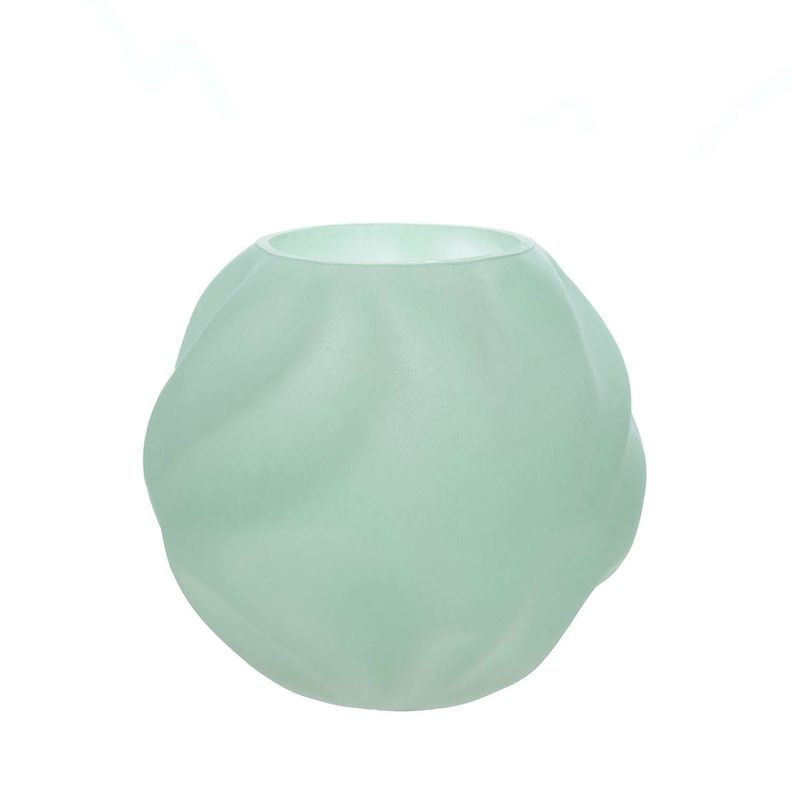 Pecera de vidrio verde menta 18 Cm-0