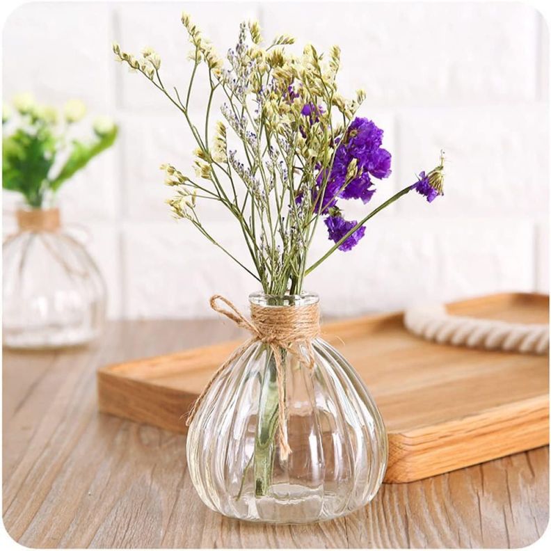 Florero de vidrio transparente 9 cm-2