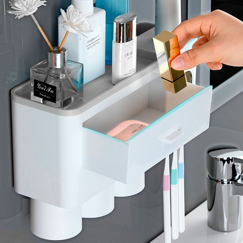 Organizador de baño porta cepillos y dispensador de pasta-2