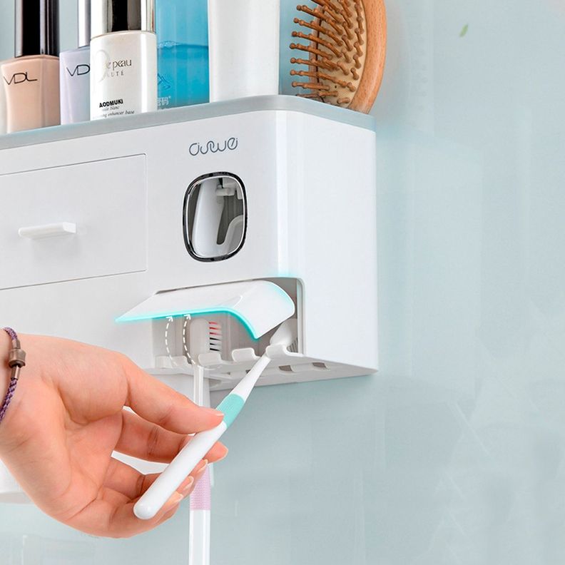 Organizador de baño porta cepillos y dispensador de pasta-3