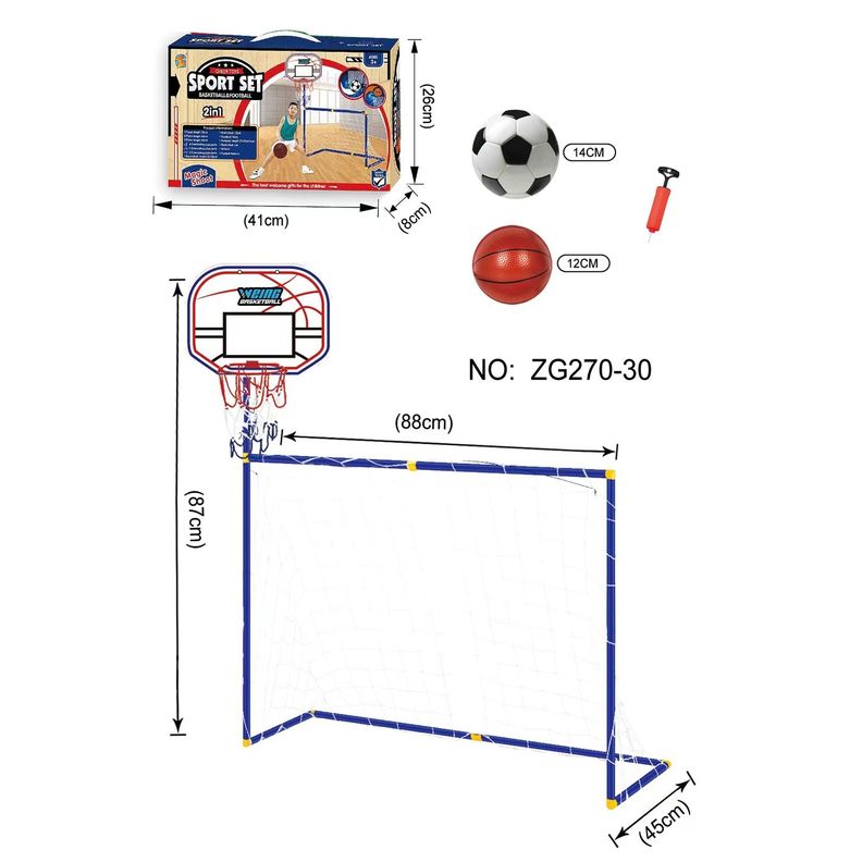 Mini arco de fútbol y basquetbol juego 2 en 1-2