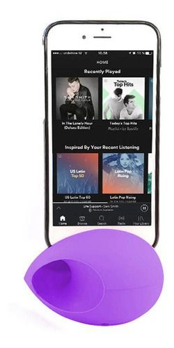 Altavoz parlante iphone silicona morado-4