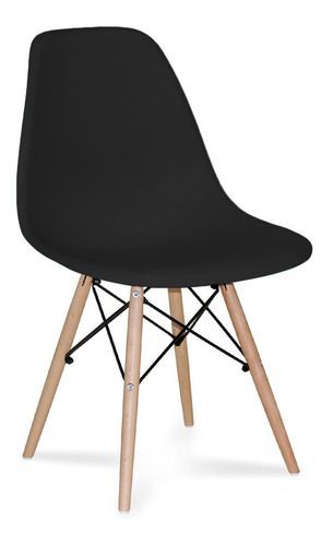 Silla de comedor estilo eames negra-0