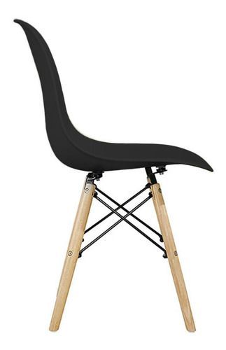 Silla de comedor estilo eames negra-2