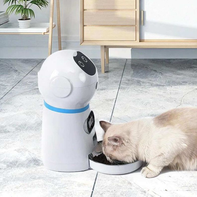 Robot dispensador automático de alimento para perros y gatos-4