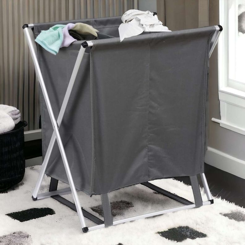 Cesta doble ropa sucia para lavandería-2