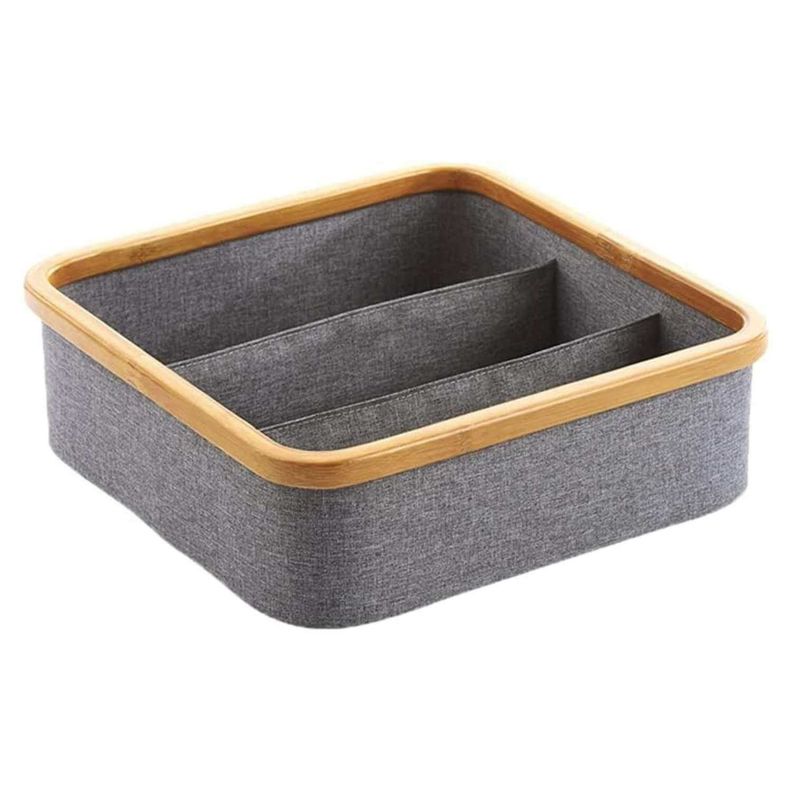 Organizador de closet de 3 divisiones de tela Cafe