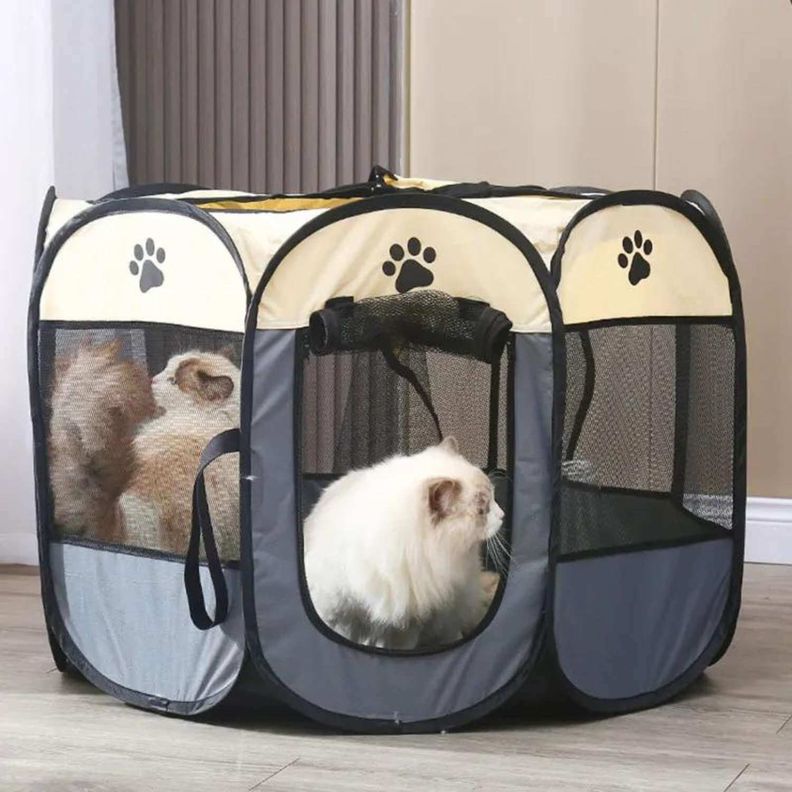 Corral para mascotas plegable portátil - perros y gatos-2