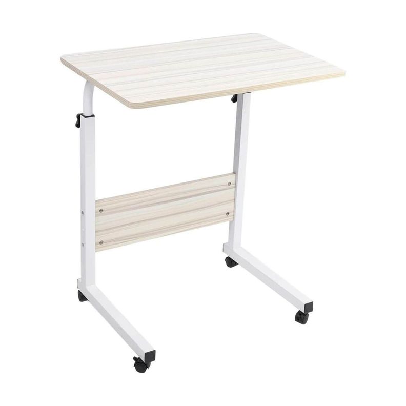 Mesa escritorio de madera con ruedas-0