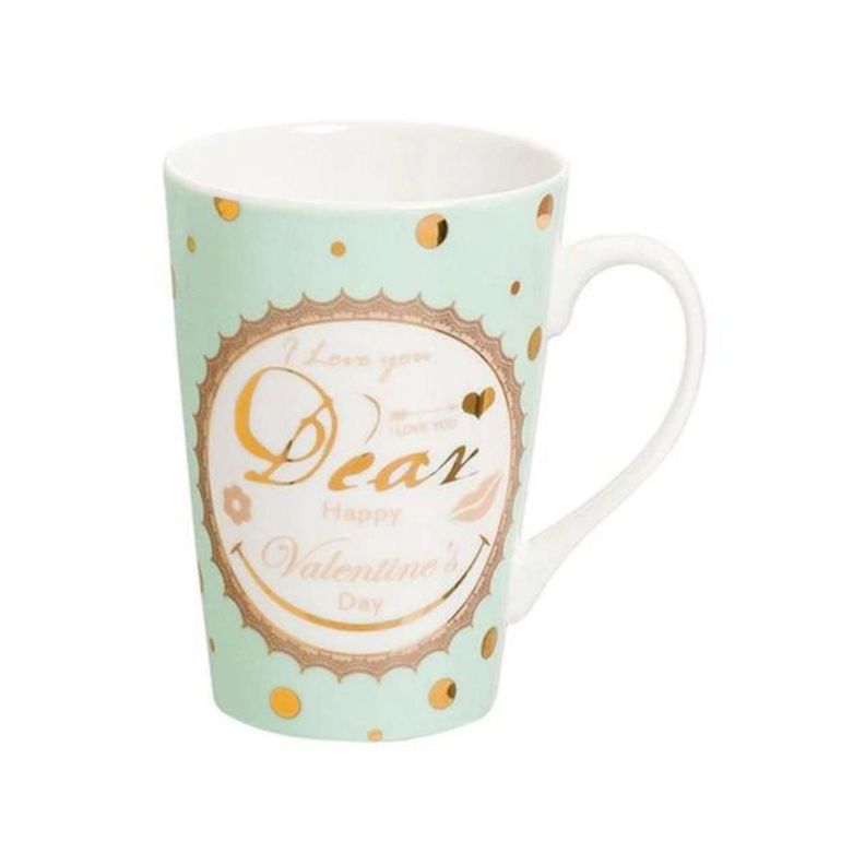 Tazón mug de cerámica verde love 400 ml-1