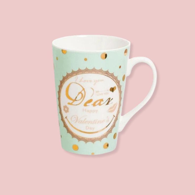 Tazón mug de cerámica verde love 400 ml-2