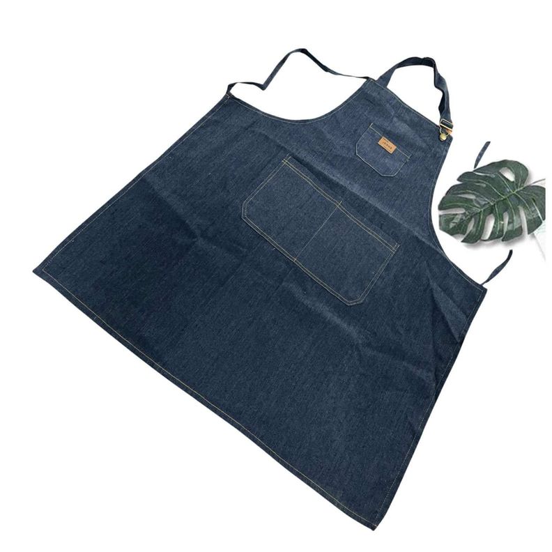 Pechera delantal de mezclilla Azul