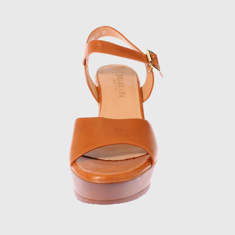 Sandalia Tacon Camel Vía Franca Mujer-2