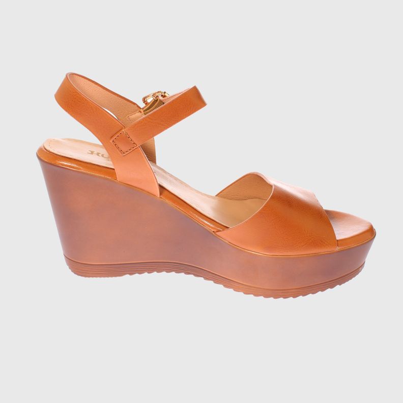 Sandalia Tacon Camel Vía Franca Mujer-3