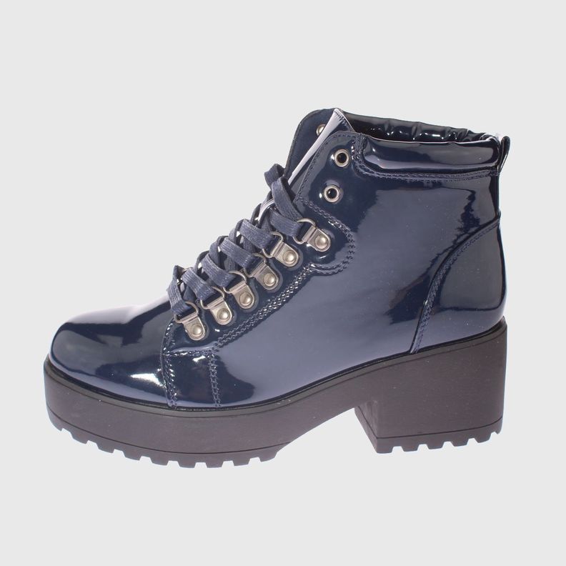 Botin Charol Dark Blue Vía Franca Mujer-1