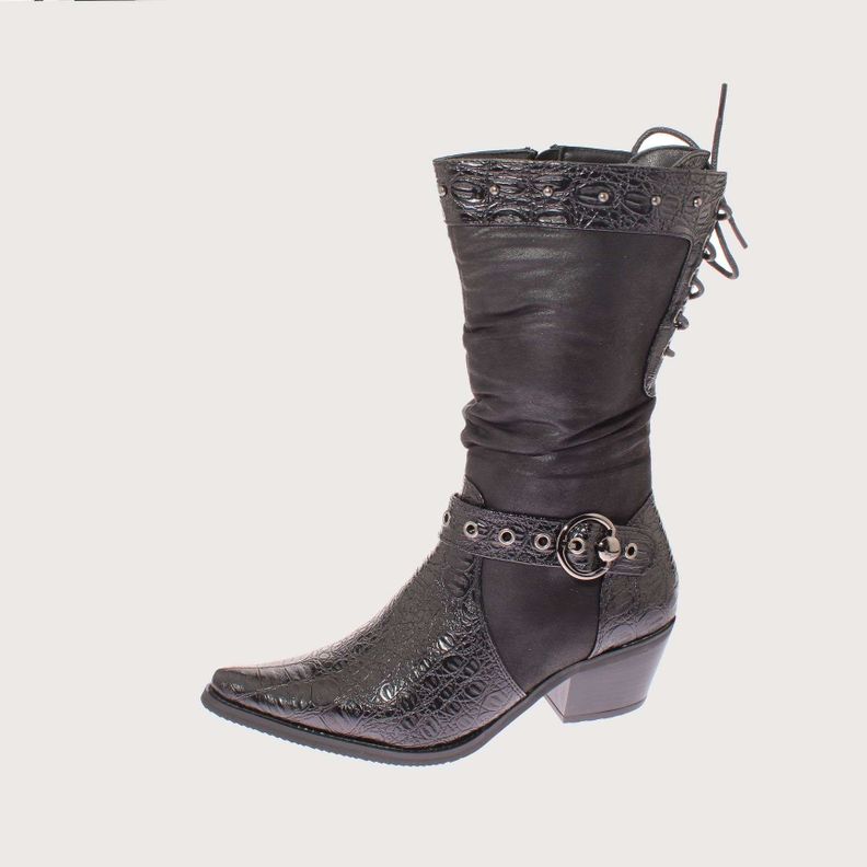 Bota Vaquera Negro Vía Franca Mujer Art: 52109BLACK-1
