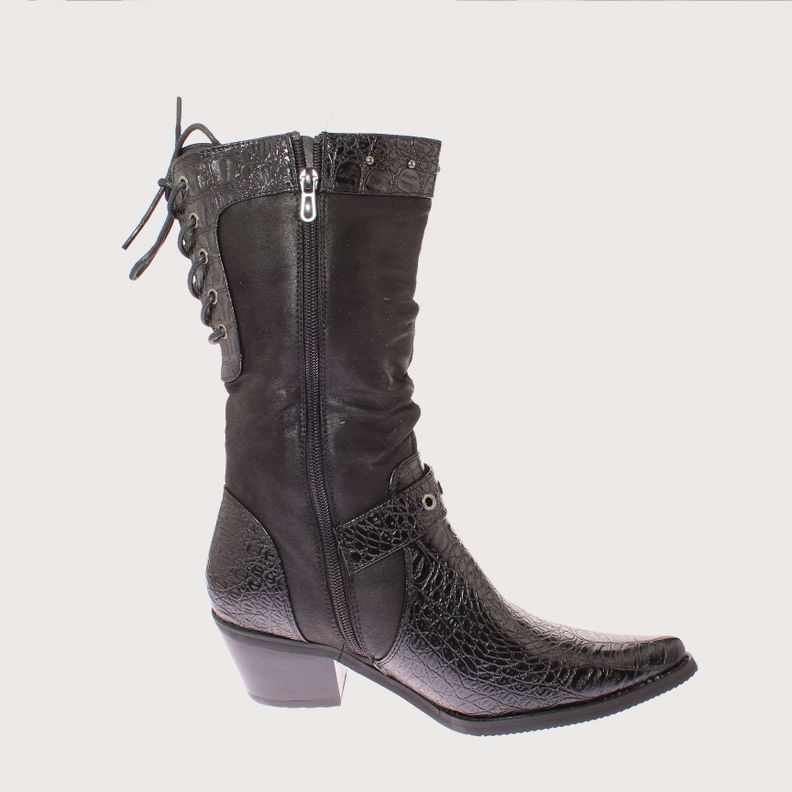 Bota Vaquera Negro Vía Franca Mujer Art: 52109BLACK-3