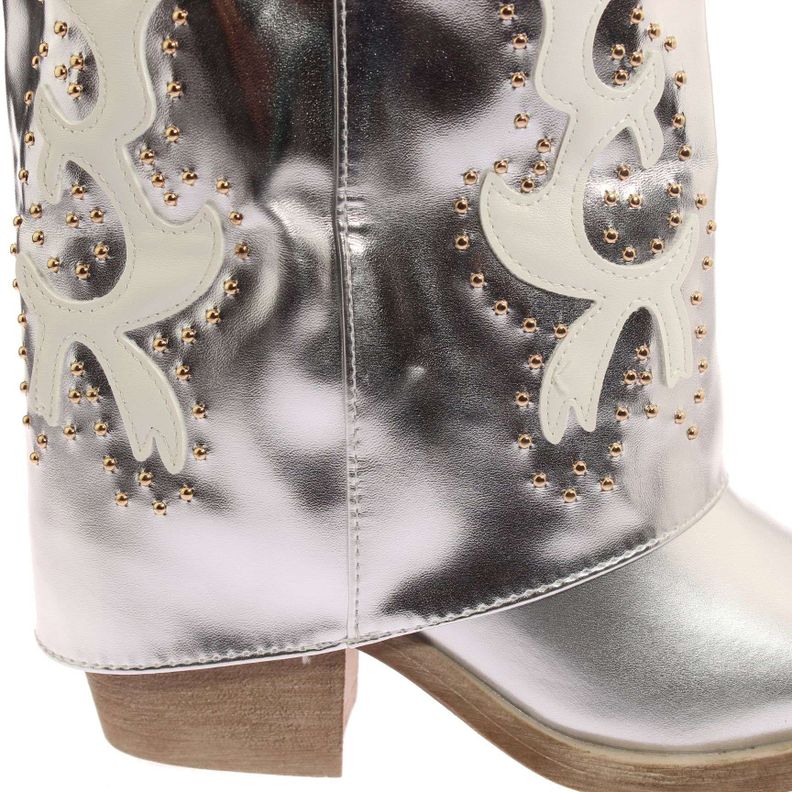 Bota Vaquera Plateado Vía Franca Mujer Art: 5Q26PLATA-4