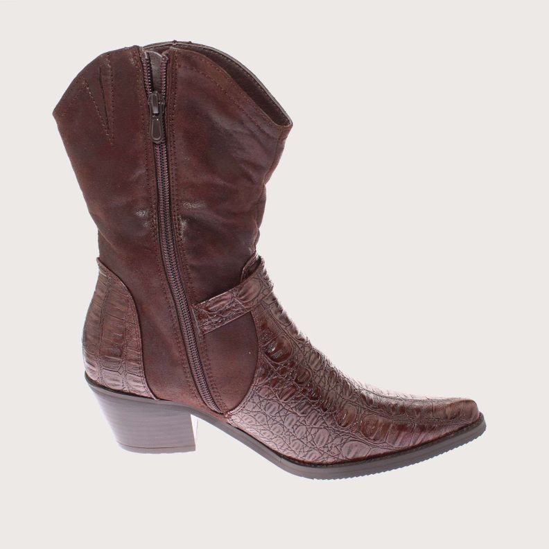 Bota Vaquera Chocolate Vía Franca Mujer Art: 521071COFFEE-3