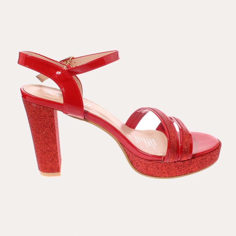 Zapato Tacón Rojo Vía Franca Mujer Art: 5PG23627RED-3