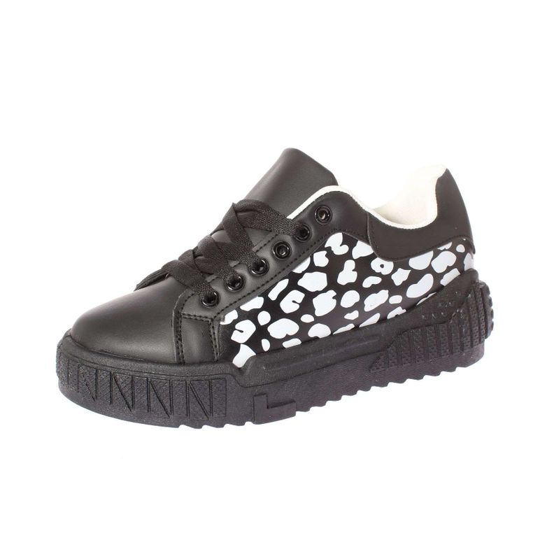 Zapatilla leopard Negro Vía Franca Mujer-0