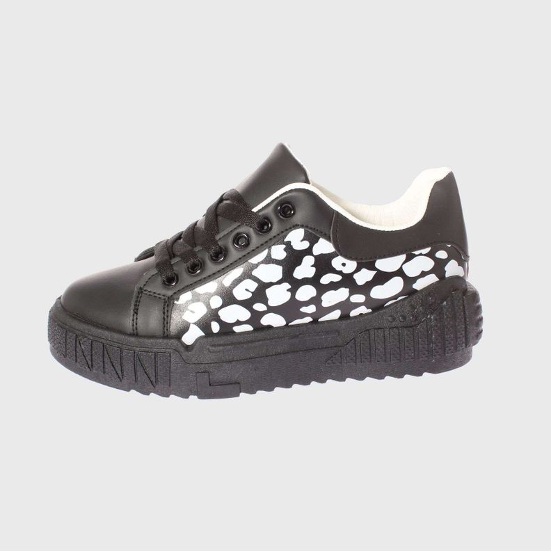 Zapatilla leopard Negro Vía Franca Mujer-1