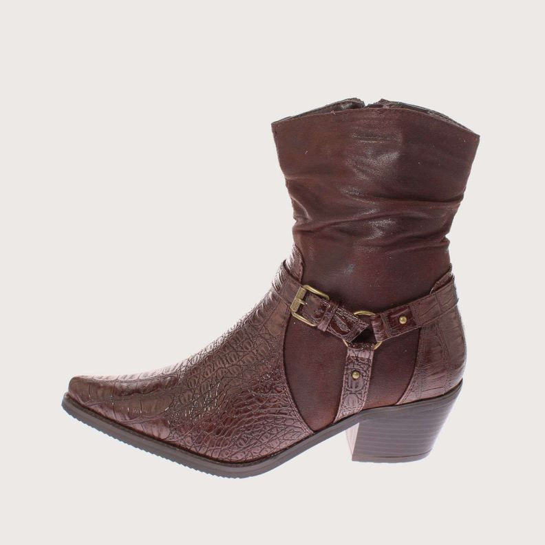Bota Vaquera Chocolate Vía Franca Mujer Art: 521081COFFEE-1