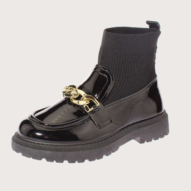 Botín Negro Vía Franca Niña Art: 31201C1439BLACK-1