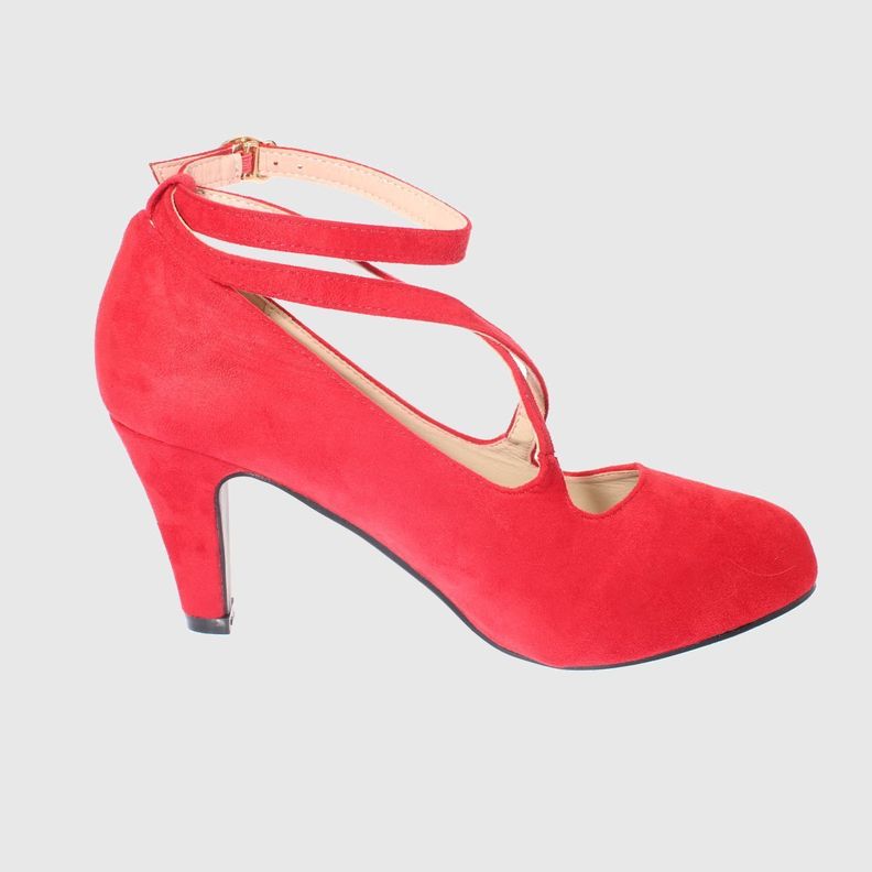 Zapato taco Rojo Vía Franca Mujer-3