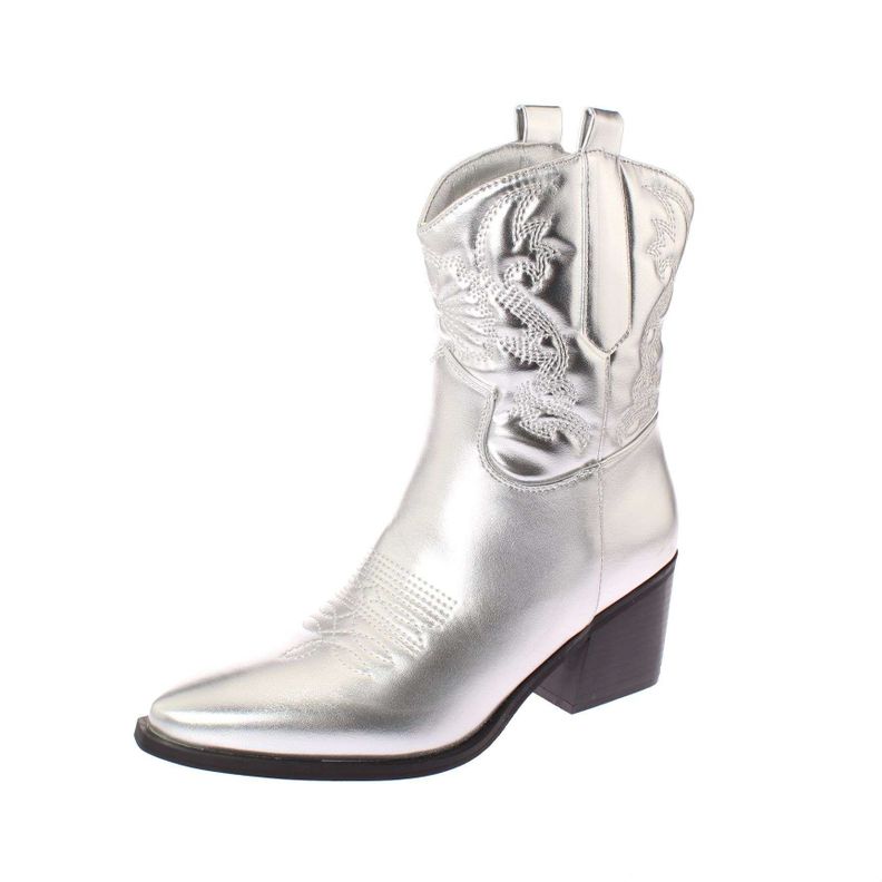 Bota Vaquera Plateado Vía Franca Mujer Art: 5CC248SILVER-0