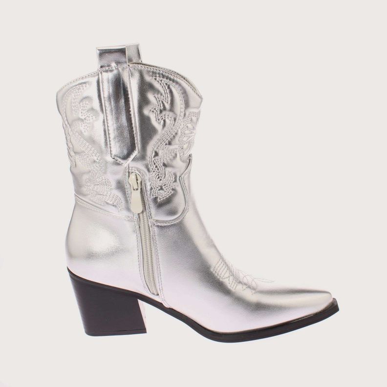 Bota Vaquera Plateado Vía Franca Mujer Art: 5CC248SILVER-3