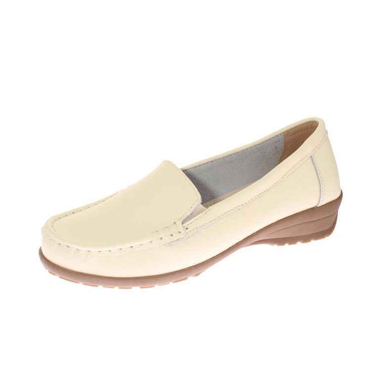 Mocasín Cuero Beige Vía Franca Mujer-0