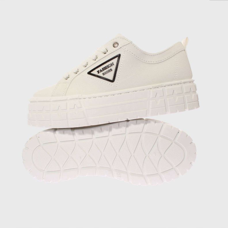 Zapatilla Lona Blanco Vía Franca  Mujer-1