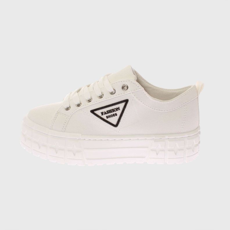 Zapatilla Lona Blanco Vía Franca  Mujer-4