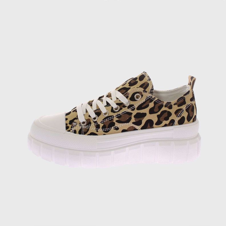 Zapatilla Leopardo Negro Vía Franca Mujer-4