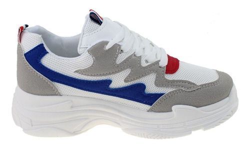Zapatilla Blanco/Azul Vía Franca Mujer-3