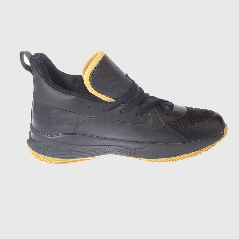 Zapatilla Caña Negro/Dorado Vía Franca Hombre-3
