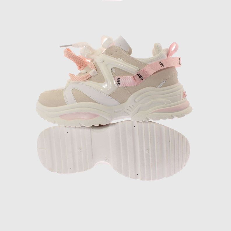 Zapatilla Blanco/Rosado Vía Franca Mujer-1