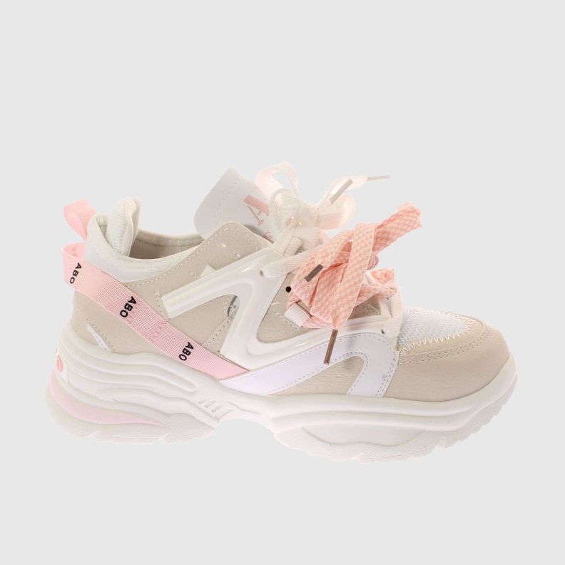 Zapatilla Blanco/Rosado Vía Franca Mujer-3