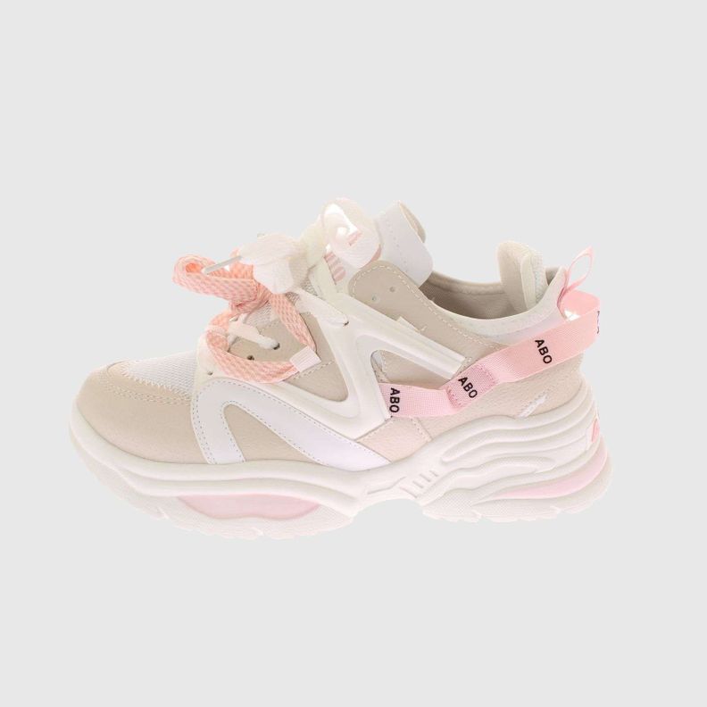 Zapatilla Blanco/Rosado Vía Franca Mujer-4
