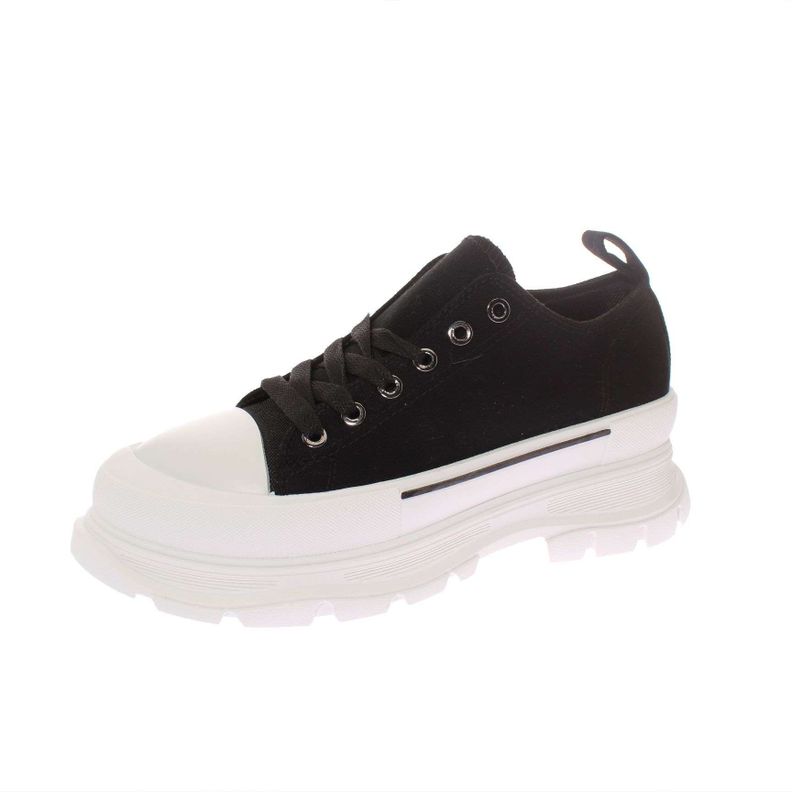Zapatilla Lona Negro Vía Franca Mujer-0