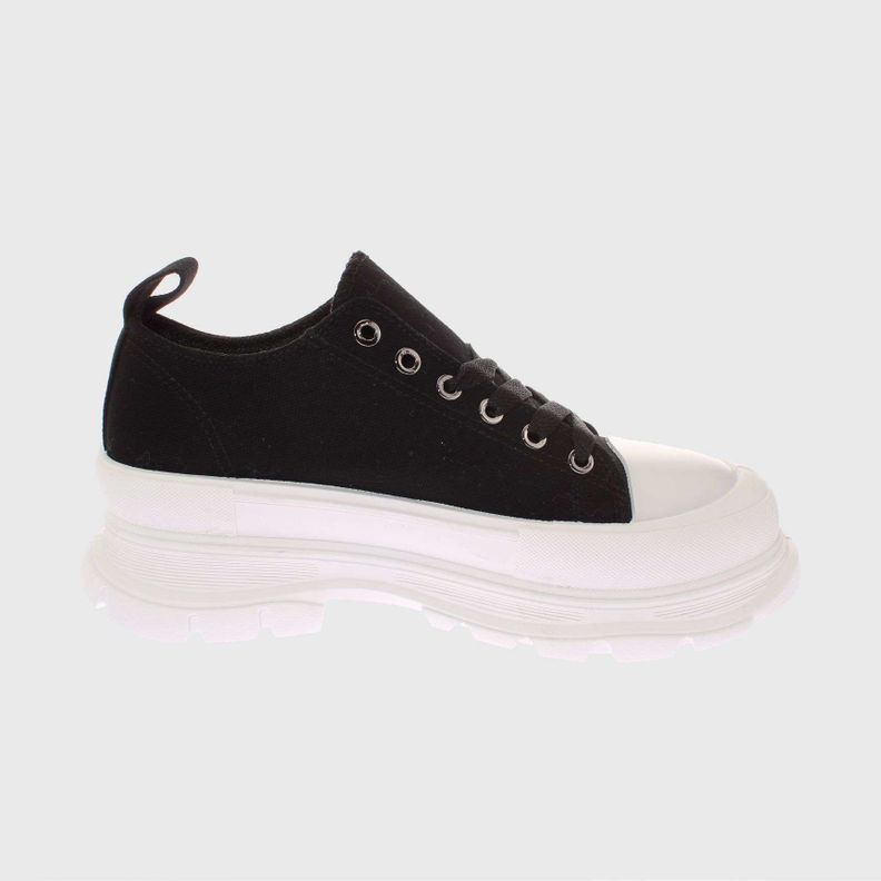 Zapatilla Lona Negro Vía Franca Mujer-3