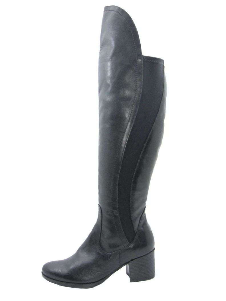 Bota Cuero Negro Vía Franca Mujer-0